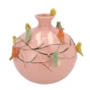 DK Design Vaas Vogels - roze - D18 x H18 cm