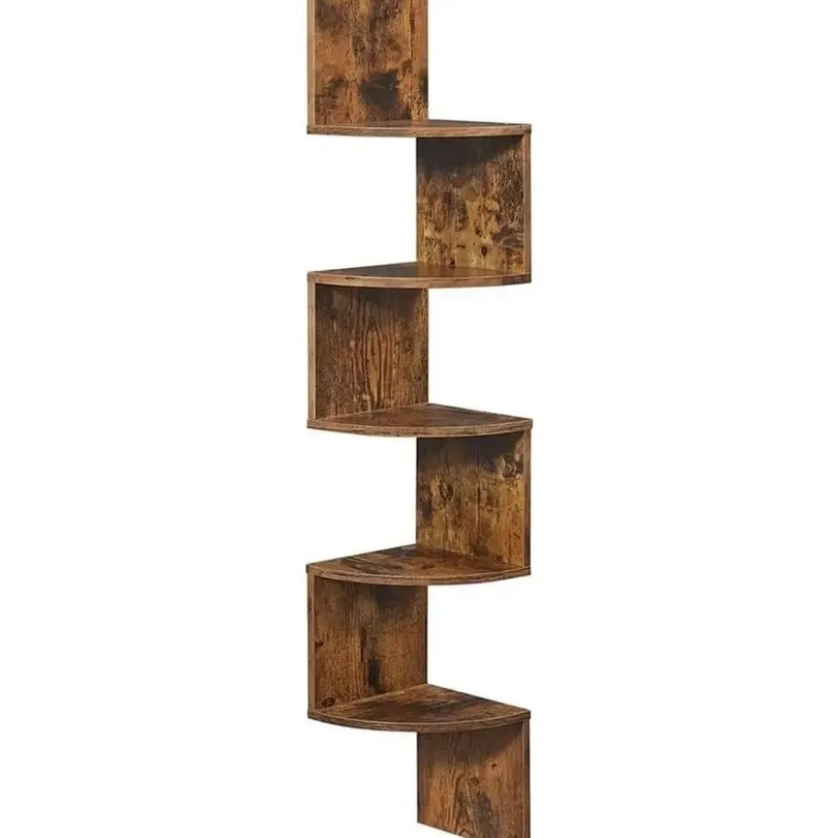 Dok Home - Wandplank - 5 planken - Vintage - Donkerbruin