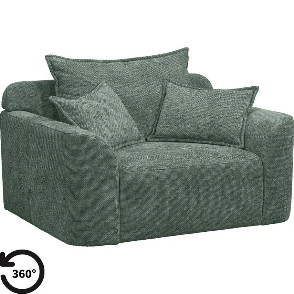 Draaibare Loveseat Elsa - stof Eden - saliegroen