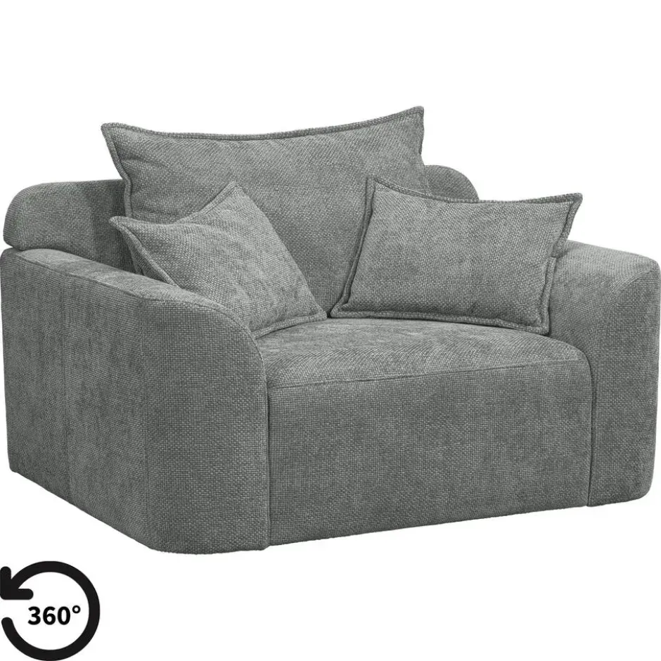 Draaibare Loveseat Elsa - stof Eden - grijs