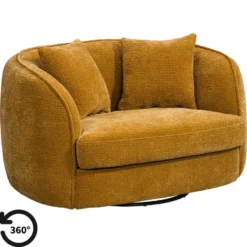 Draaibare Loveseat Enzio - stof Elephant - okergeel