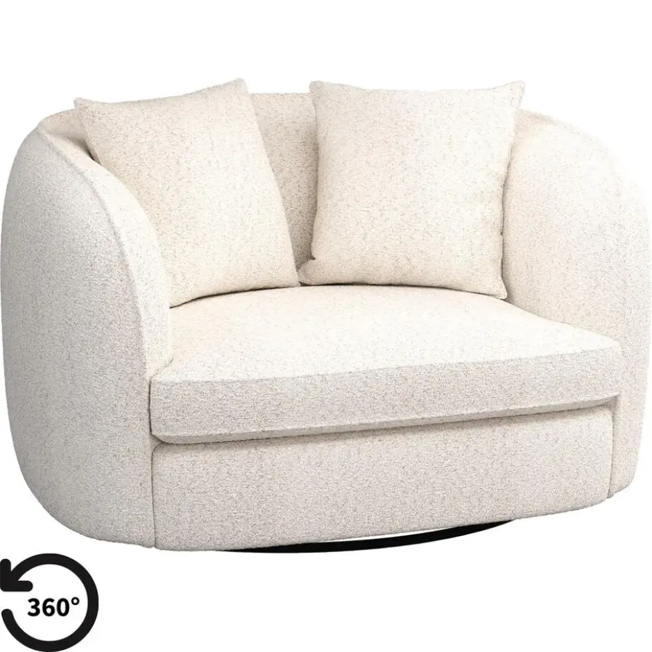 Draaibare Loveseat Enzio - stof Wales - crème