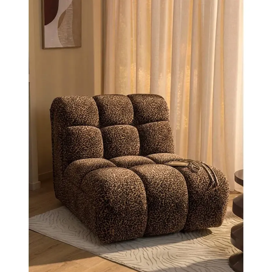 Draaifauteuil Beau - panter - bruin