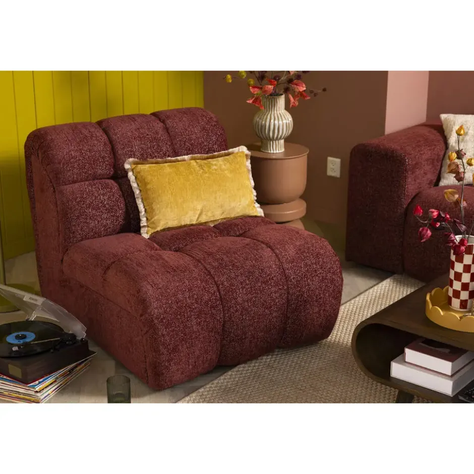 Draaifauteuil Beau - stof Raven - wijnrood