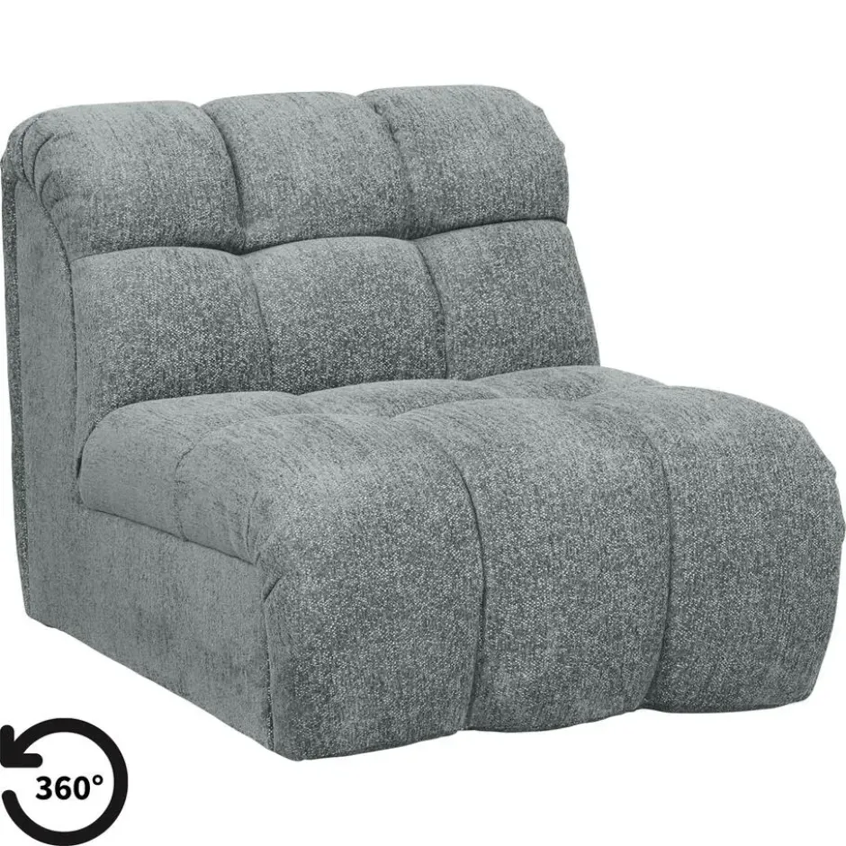 Draaifauteuil Beau - stof Raven - grijs