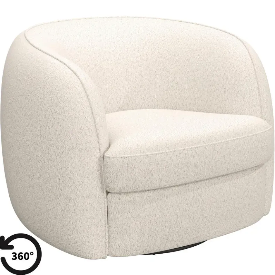 Draaifauteuil Enzio - stof Wales - crème