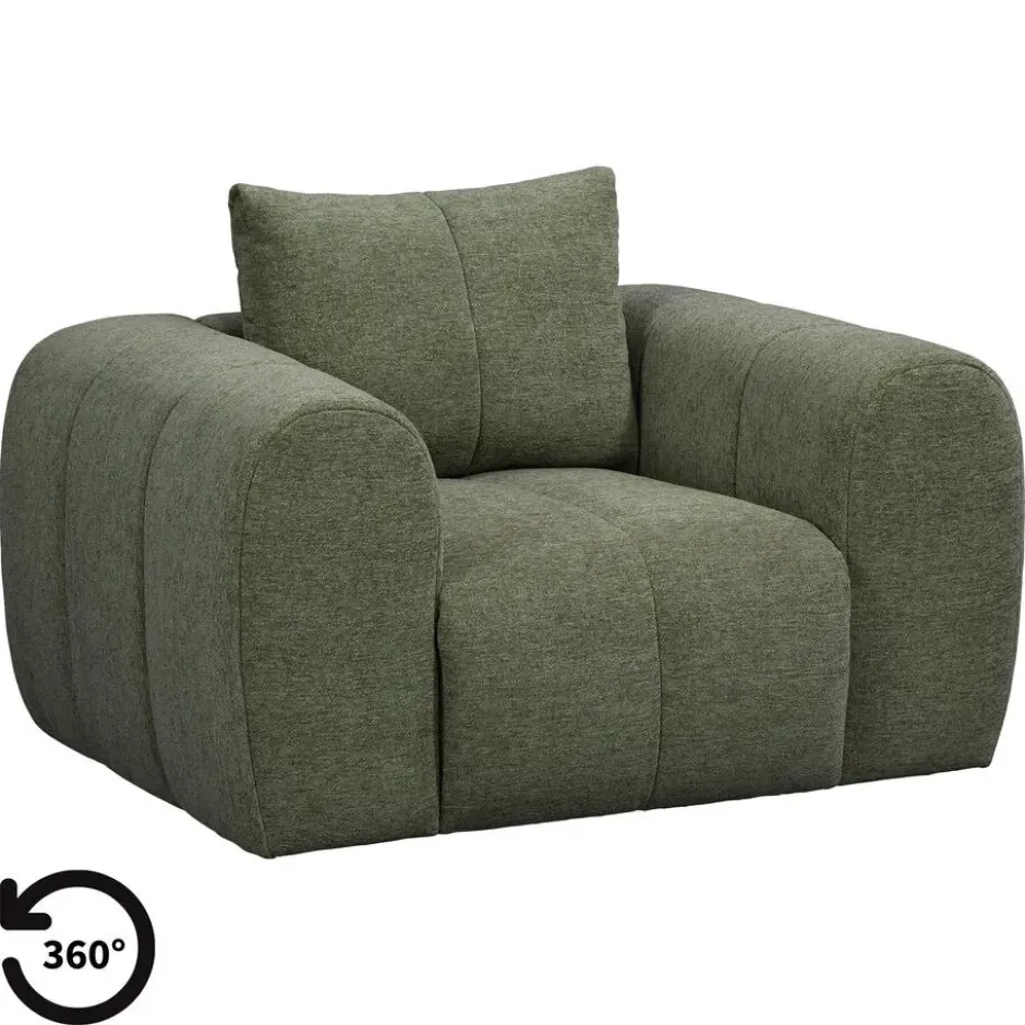 Draaifauteuil Juliette - stof Raven - groen