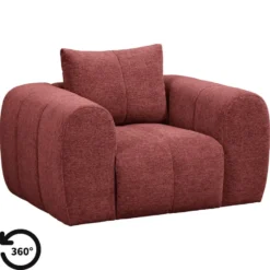 Draaifauteuil Juliette - stof Raven - wijnrood