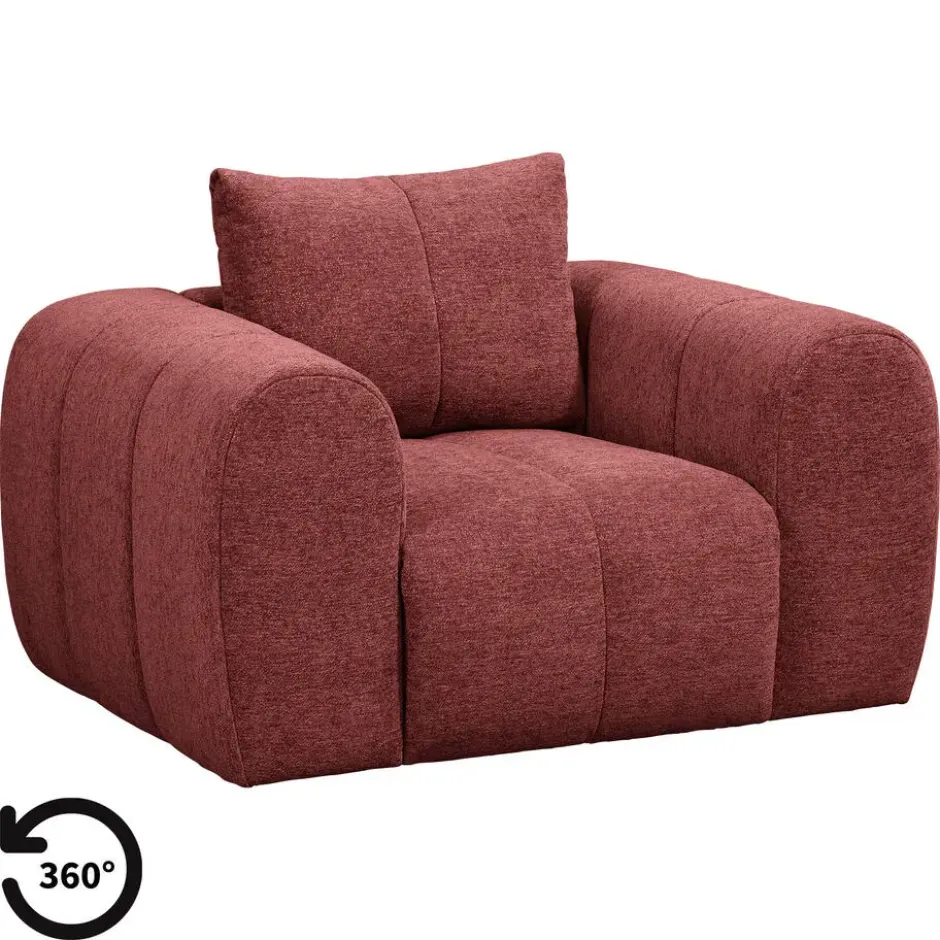 Draaifauteuil Juliette - stof Raven - wijnrood
