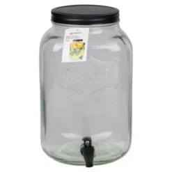 Drank/water/sap dispenser Beverages - 8 Liter - bewerkt deco glas