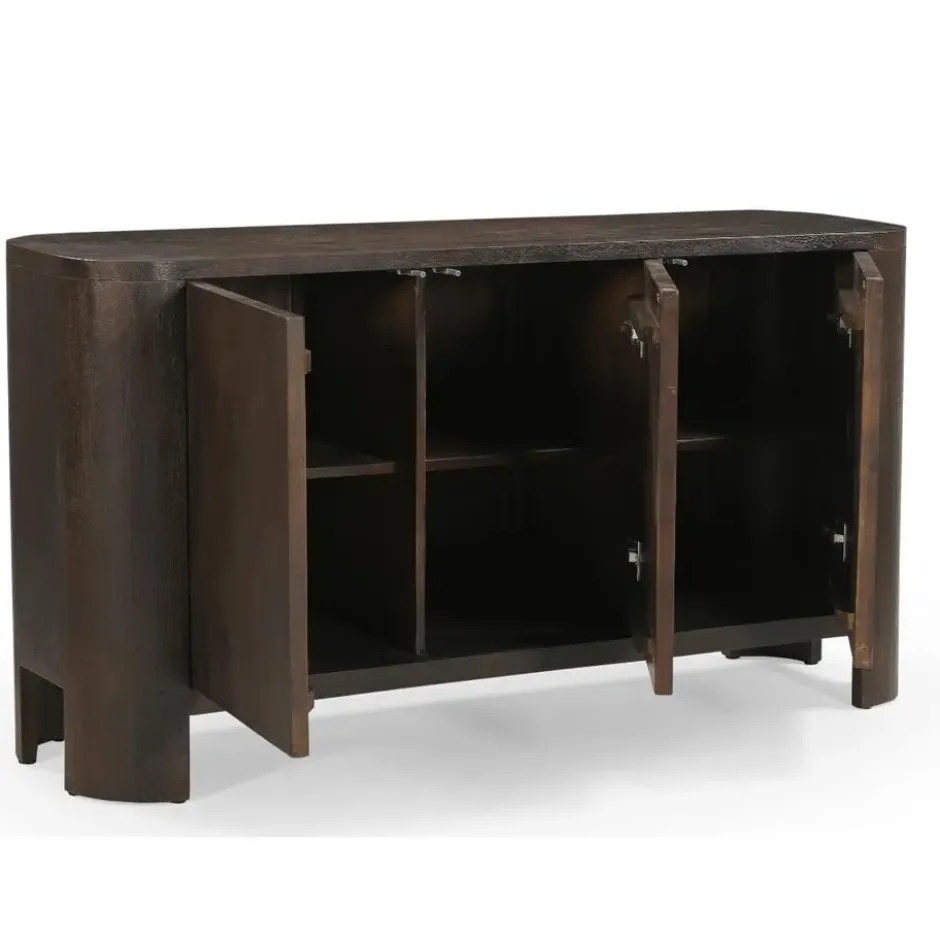 Dressoir Donkerbruin Mangohout - 150x40x76cm - Mitchel