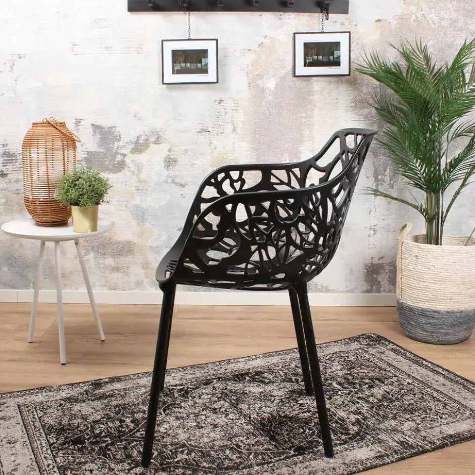 DS4U - Cast magnolia stoel met arm zwart