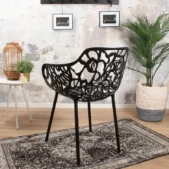 DS4U - Cast magnolia stoel met arm zwart