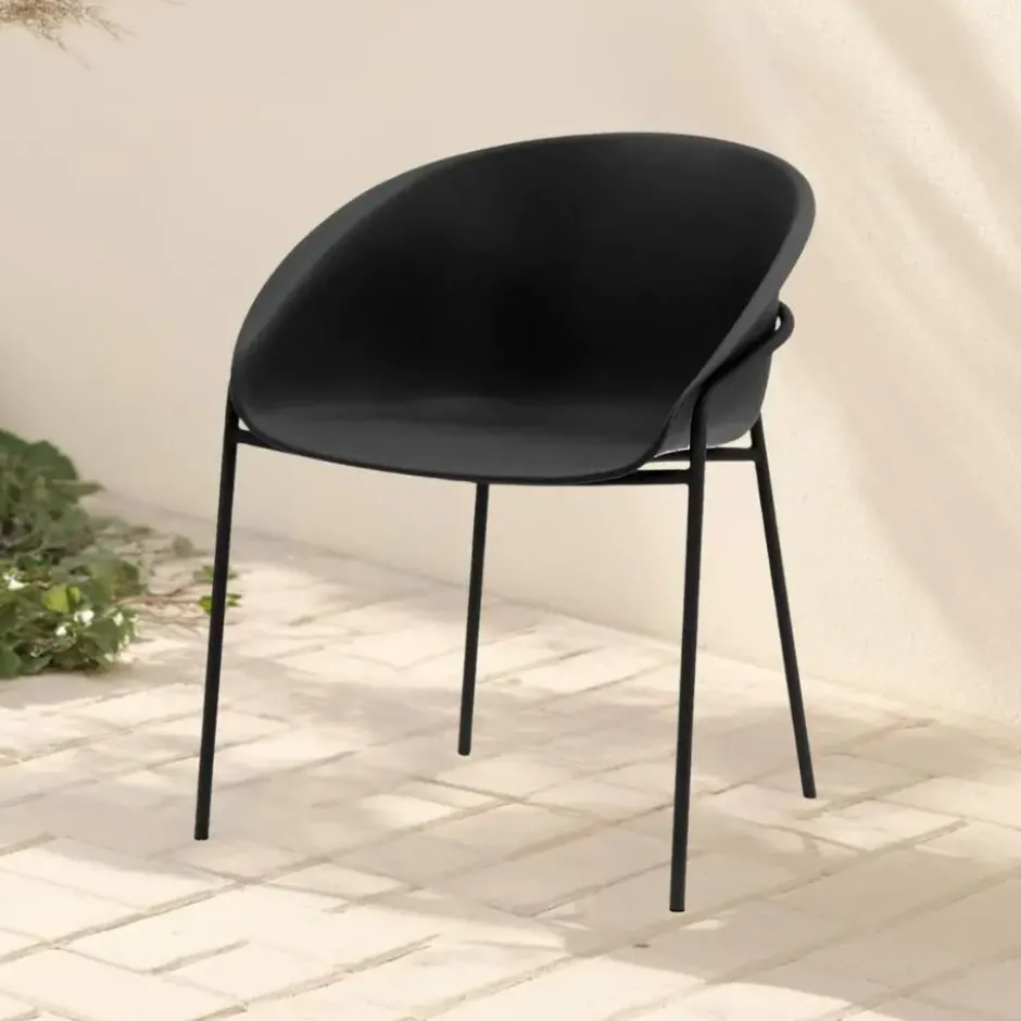 DS4U - Ella kunststof tuinstoel - zwart