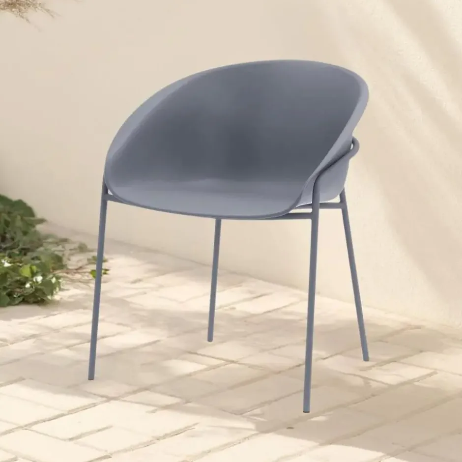 DS4U - Ella kunststof tuinstoel - grijs