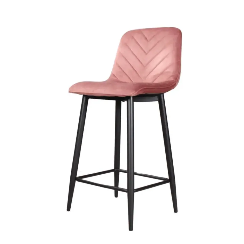 DS4U - Gaby barkruk velvet 65 cm 2.0 - roze