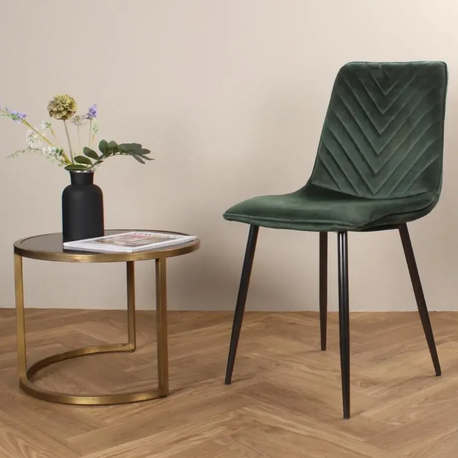 DS4U - Gaby eetkamerstoel velvet groen