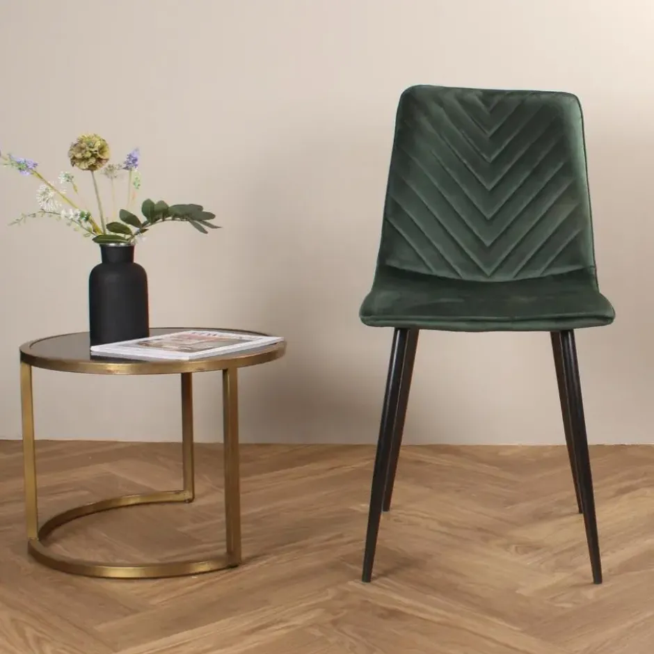 DS4U - Gaby eetkamerstoel velvet groen
