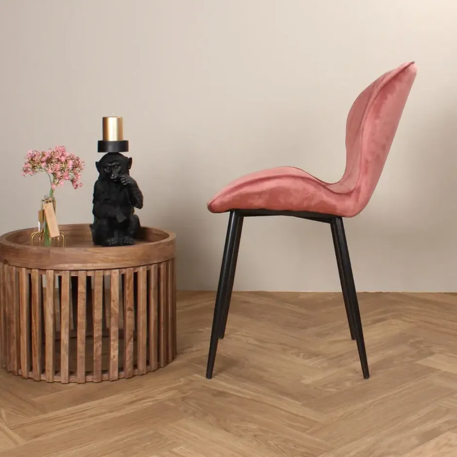 DS4U - Giulia eetkamerstoel velvet roze
