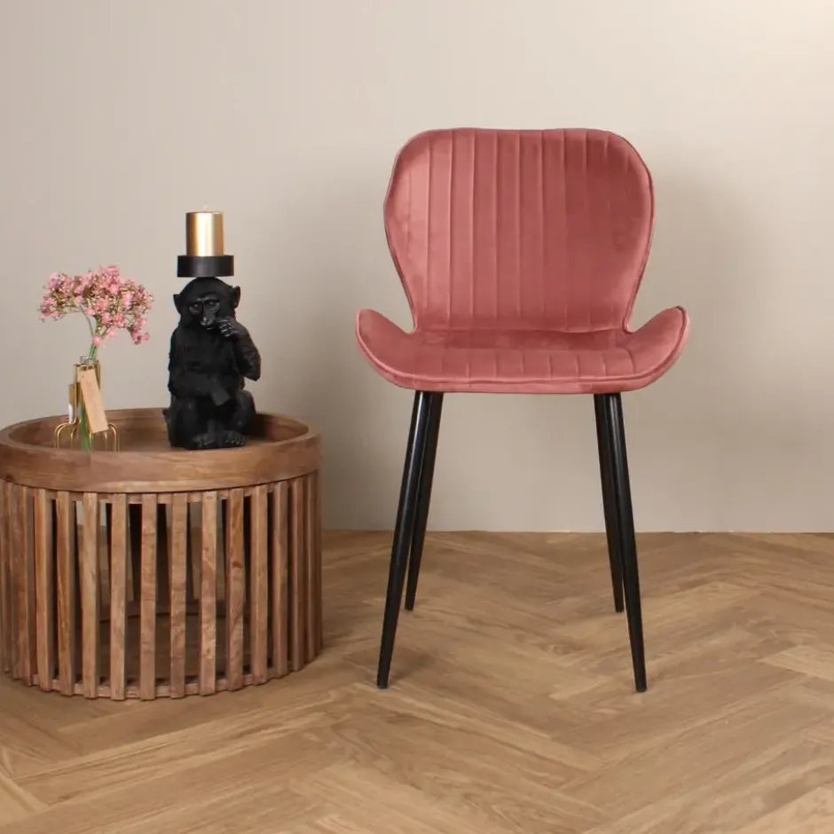 DS4U - Giulia eetkamerstoel velvet roze