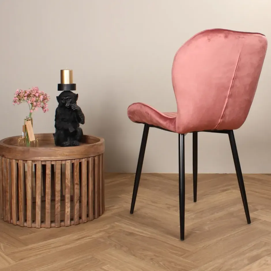 DS4U - Giulia eetkamerstoel velvet roze