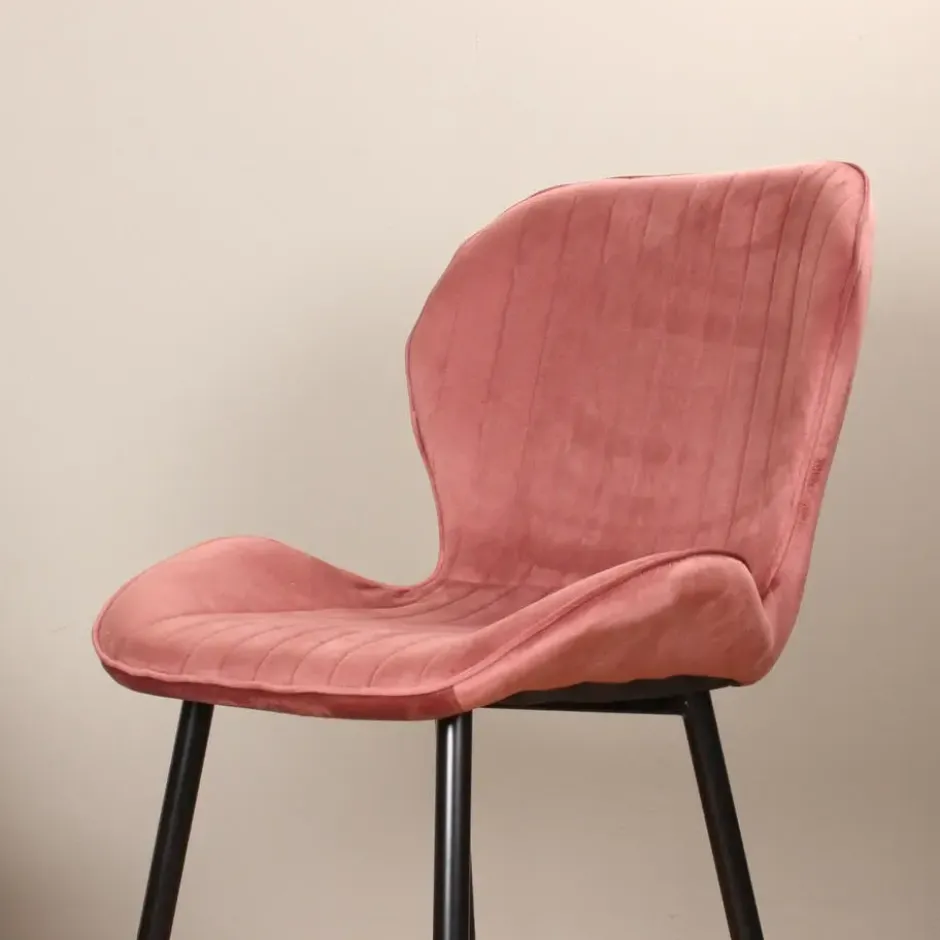 DS4U - Giulia eetkamerstoel velvet roze