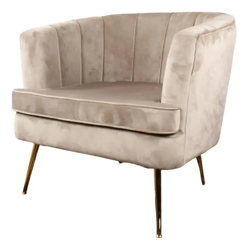 DS4U - Norah fauteuil velvet champagne/taupe