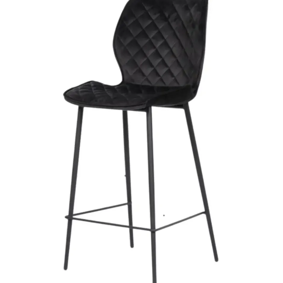DS4U - Ruby barkruk velvet 66 cm zwart