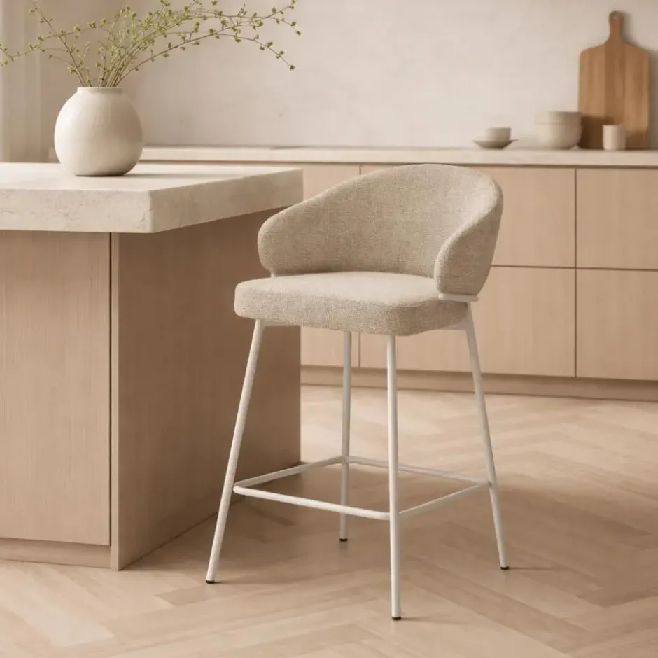 DS4U - Sofia barkruk 65 cm - champagne met beige poot