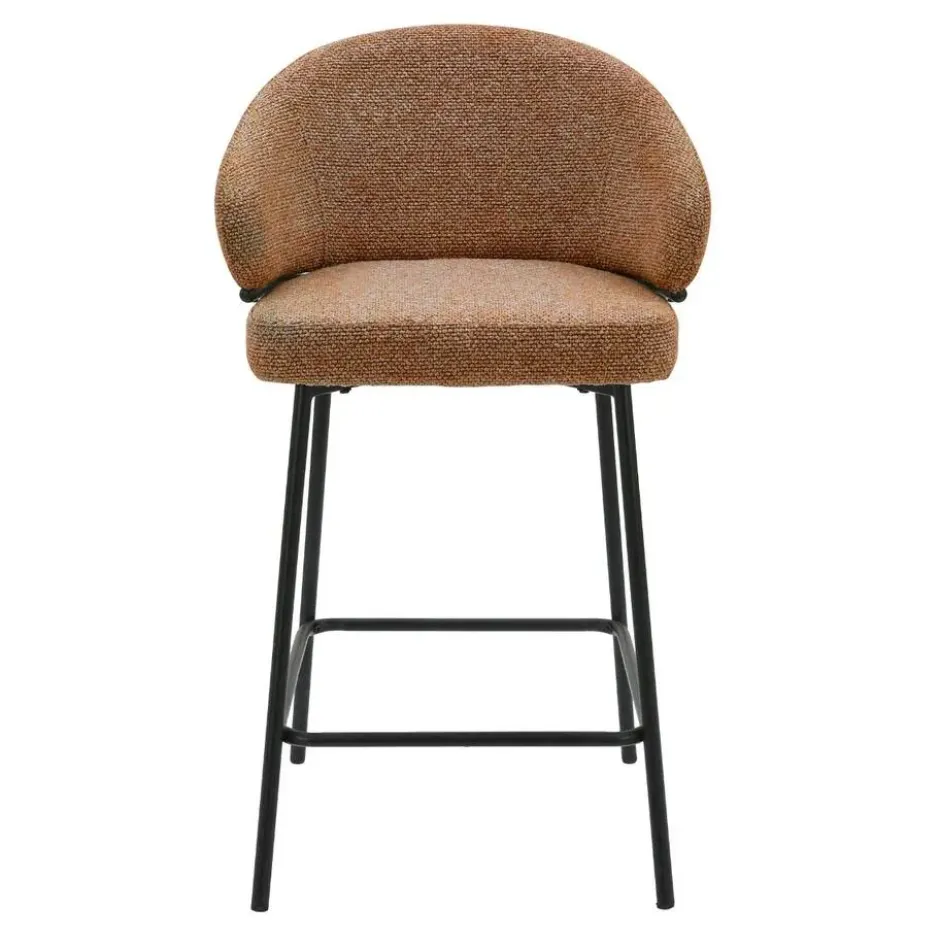DS4U - Sofia barkruk 65 cm - terracotta met zwarte poot