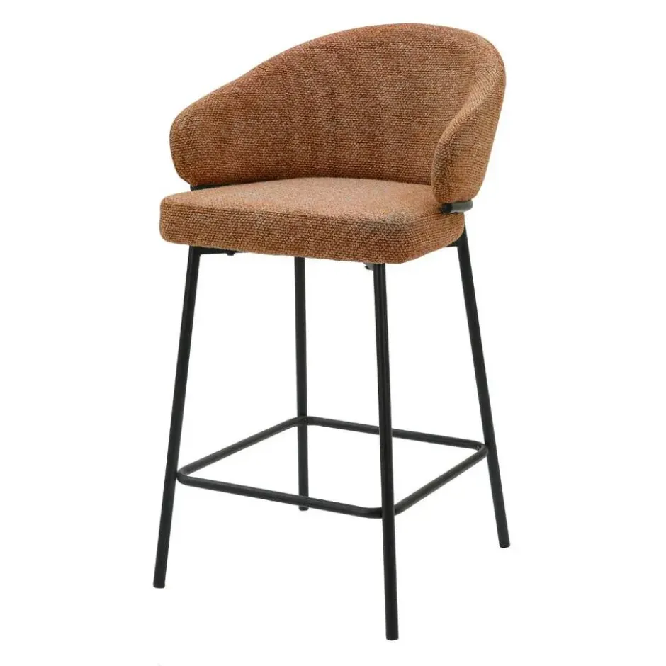 DS4U - Sofia barkruk 65 cm - terracotta met zwarte poot