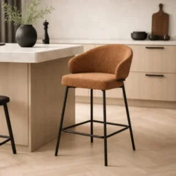 DS4U - Sofia barkruk 65 cm - terracotta met zwarte poot