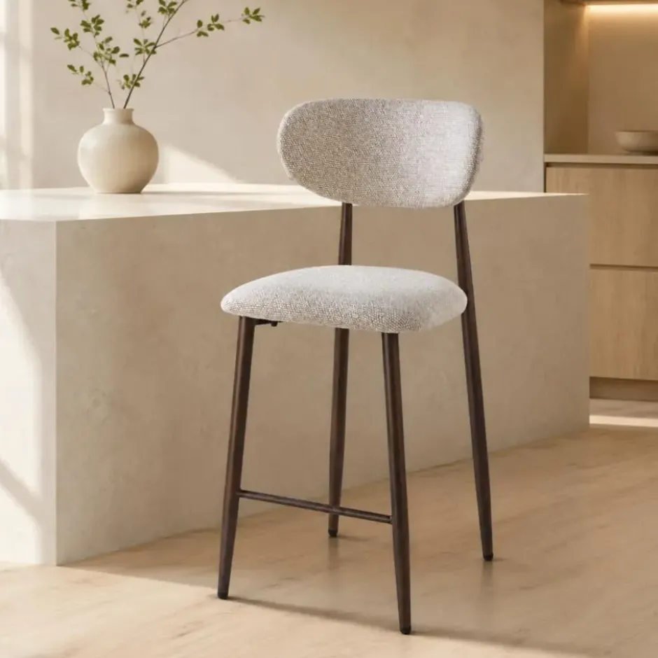 DS4U - Sumi barkruk 65 cm beige - walnoot poot