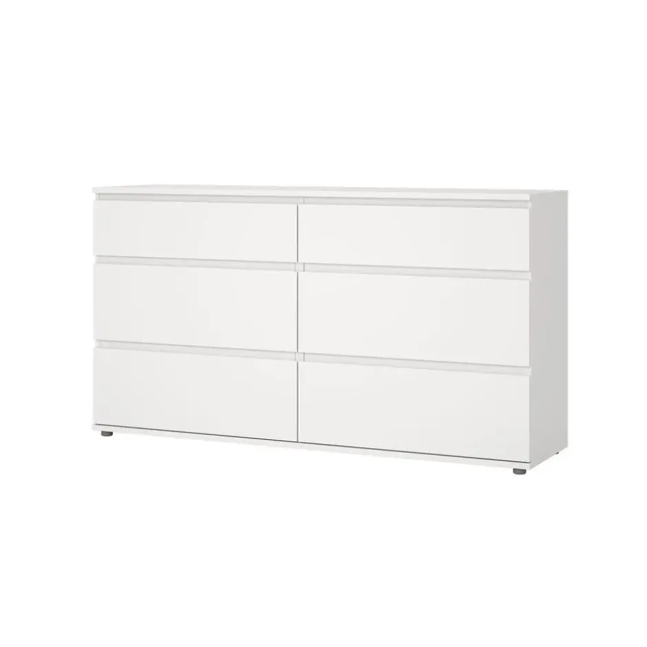 Dubbele Ladekast Wit - 150x40x85cm - Nova