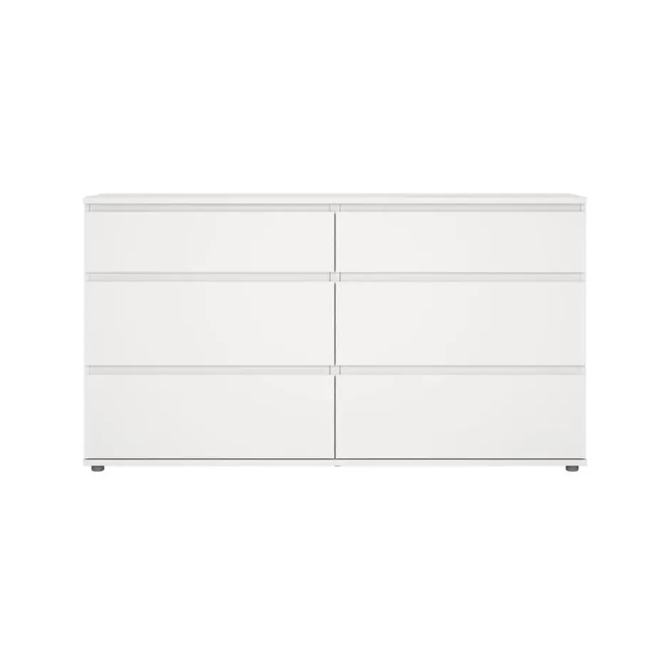 Dubbele Ladekast Wit - 150x40x85cm - Nova