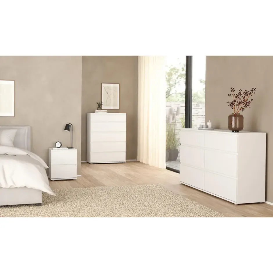 Dubbele Ladekast Wit - 150x40x85cm - Nova
