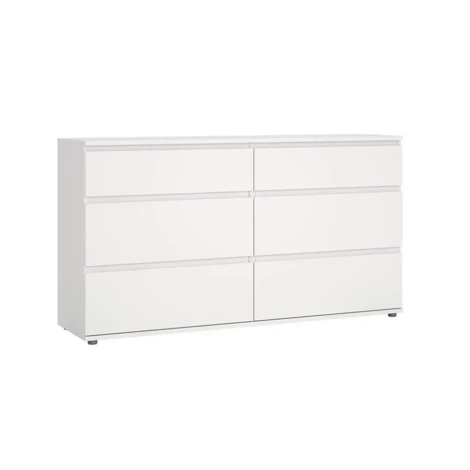 Dubbele Ladekast Wit - 150x40x85cm - Nova