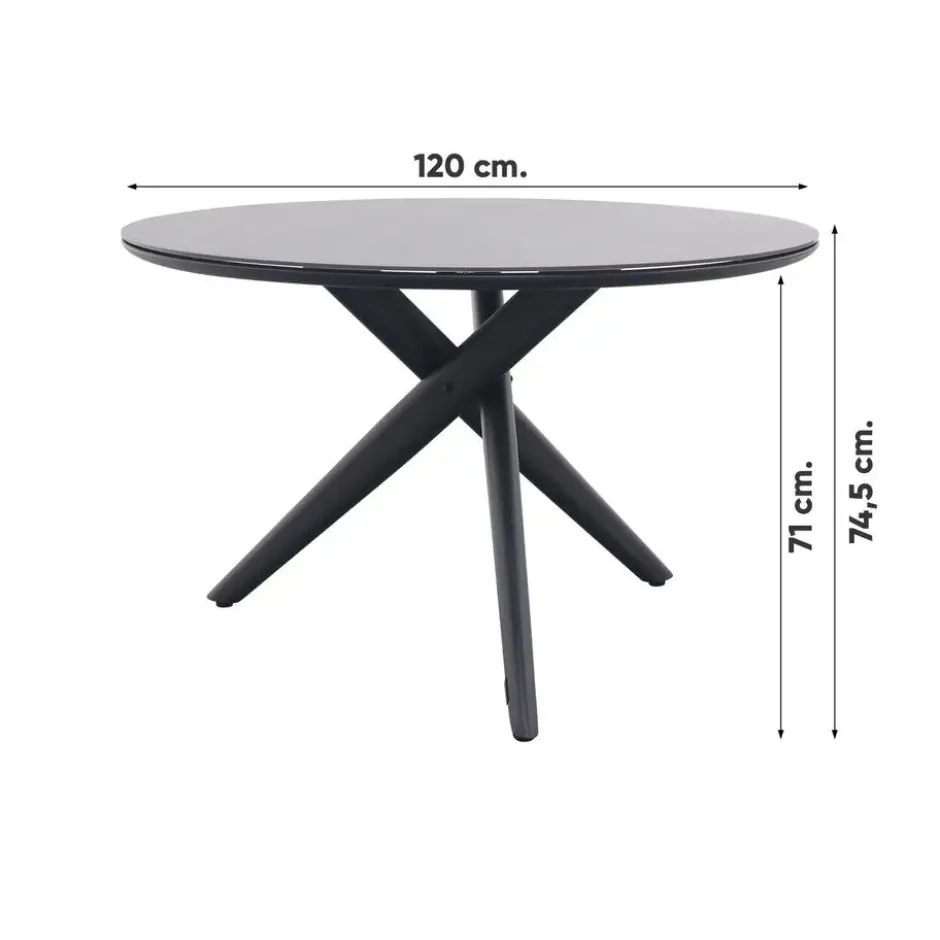 Dublin ronde tuintafel Ø120 cm. - Antraciet