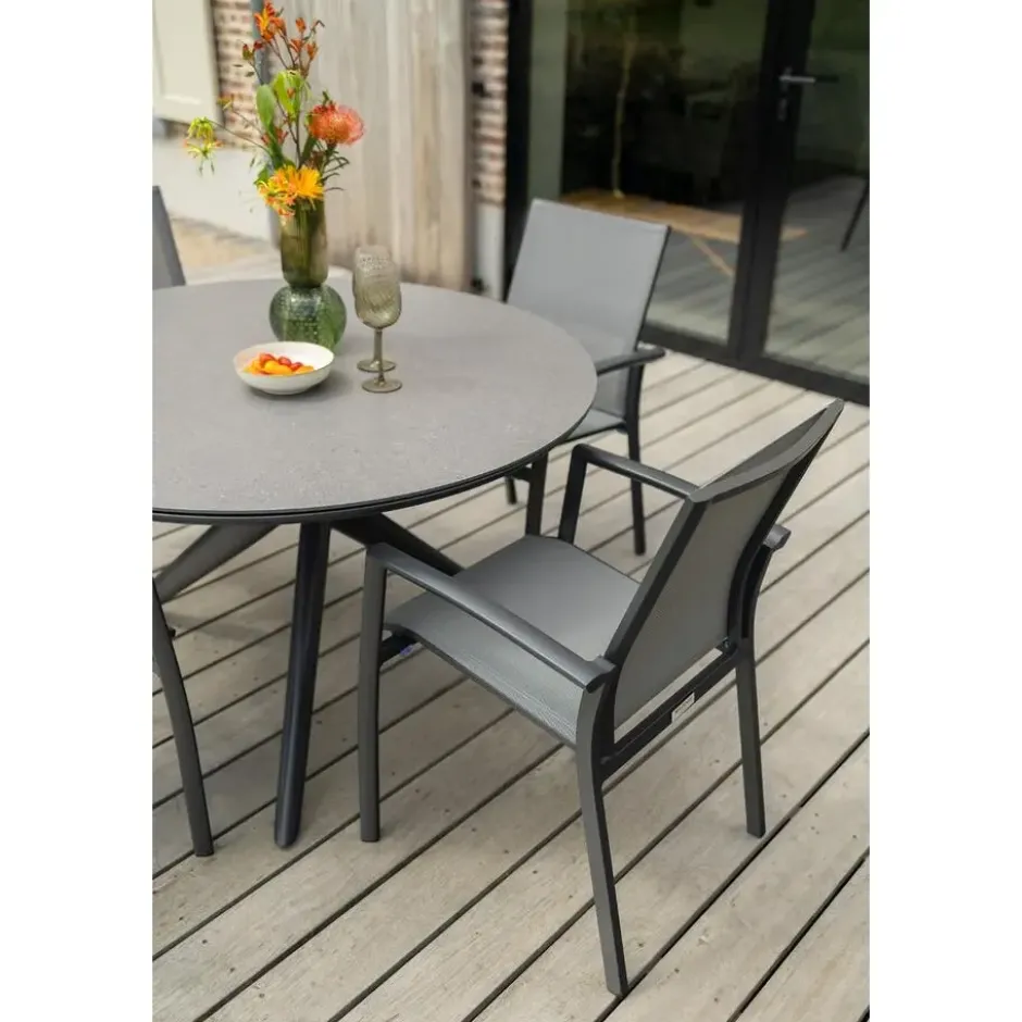 Dublin ronde tuintafel Ø120 cm. - Antraciet