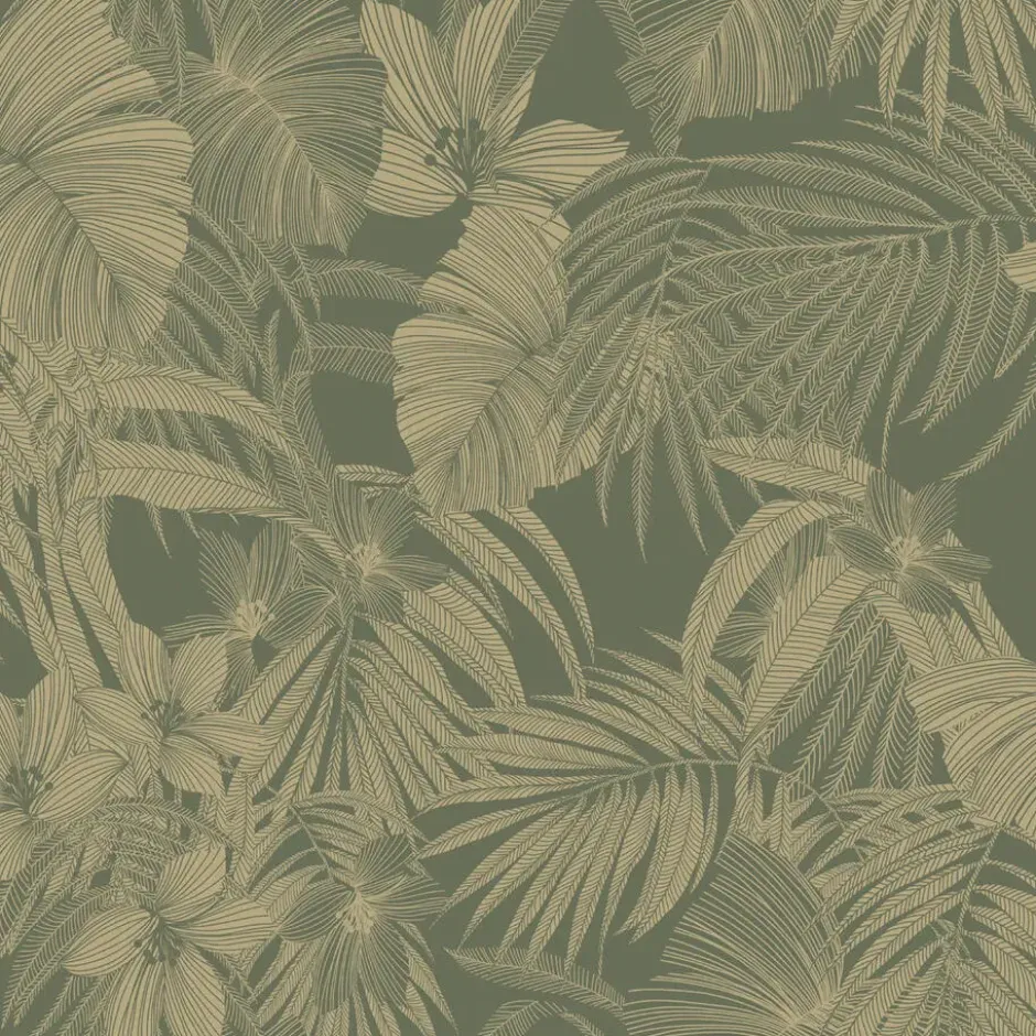 Dutch Wallcoverings - Nomad Joelle groen/goud - 0,53x10,05m