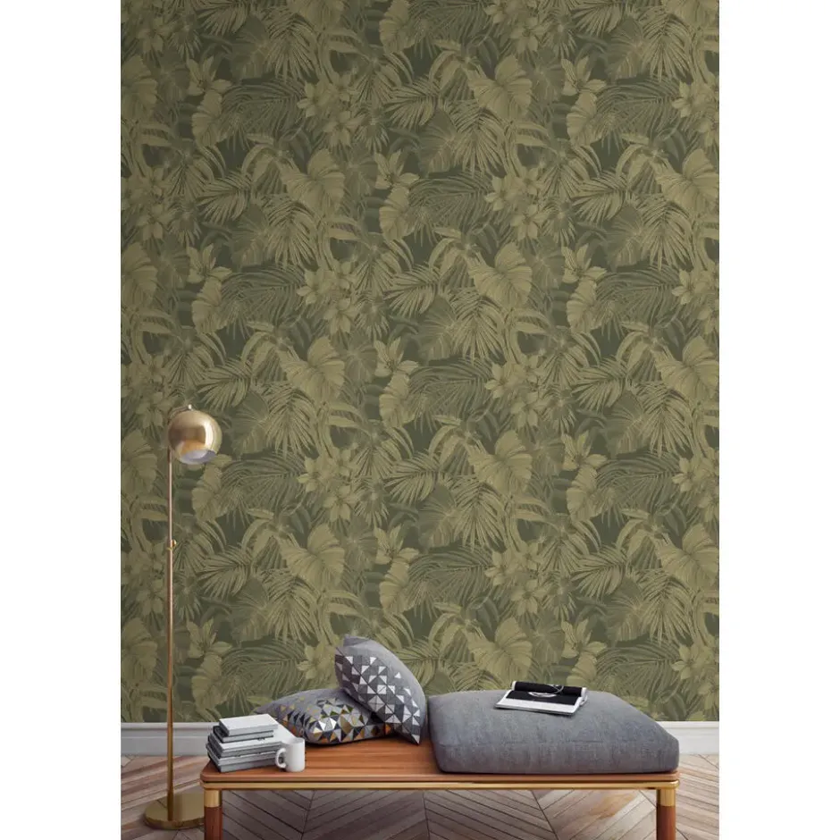 Dutch Wallcoverings - Nomad Joelle groen/goud - 0,53x10,05m