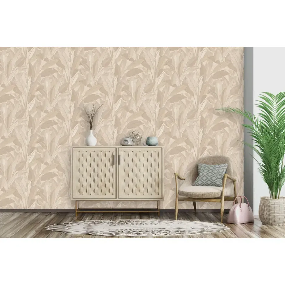 Dutch Wallcoverings Vliesbehang Renaissance leaves - beige - 10,05m x 53cm