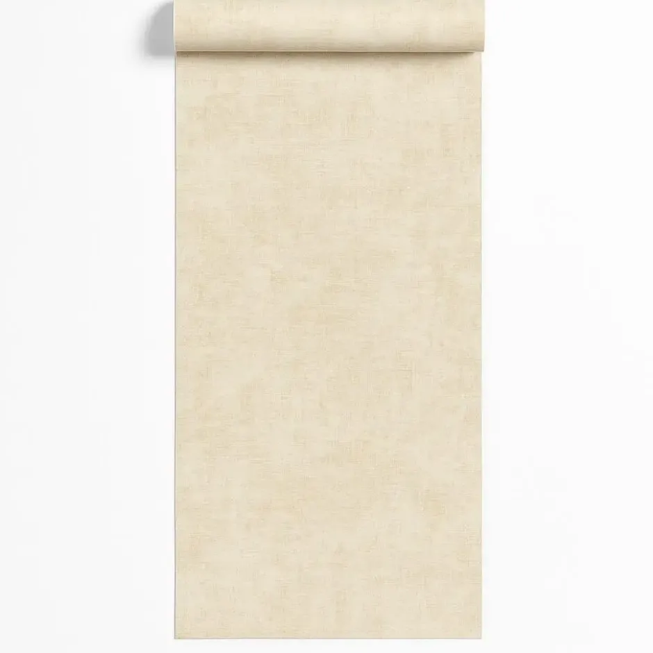 Dutch Wallcoverings Vliesbehang Linen & Textures uni - sandbeige - 10,05m x 53cm