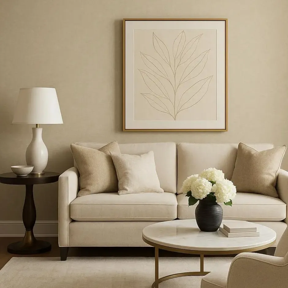 Dutch Wallcoverings Vliesbehang Linen & Textures uni - sandbeige - 10,05m x 53cm