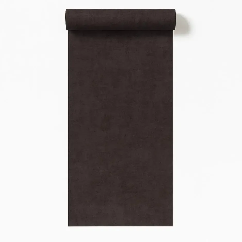 Dutch Wallcoverings Vliesbehang Linen & Textures uni - darkchoco - 10,05m x 53cm