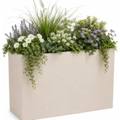 EDA Bloempot / plantenpot Volcano - creme wit - 79 x 30 x 60 cm