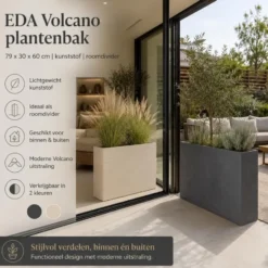 EDA Bloempot / plantenpot Volcano - antraciet - 79 x 30 x 60 cm