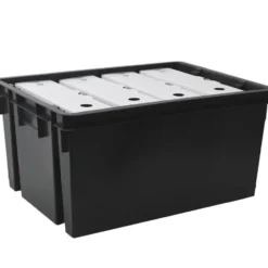EDA Opbergkrat 50L - zwart - kunststof - 56 x 41 x 29 - stapelbaar/nestbaar