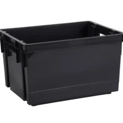 EDA Opbergkrat 20L - zwart - kunststof - 39x29x23cm - stapelbaar