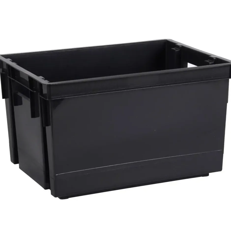 EDA Opbergkrat 20L - zwart - kunststof - 39x29x23cm - stapelbaar